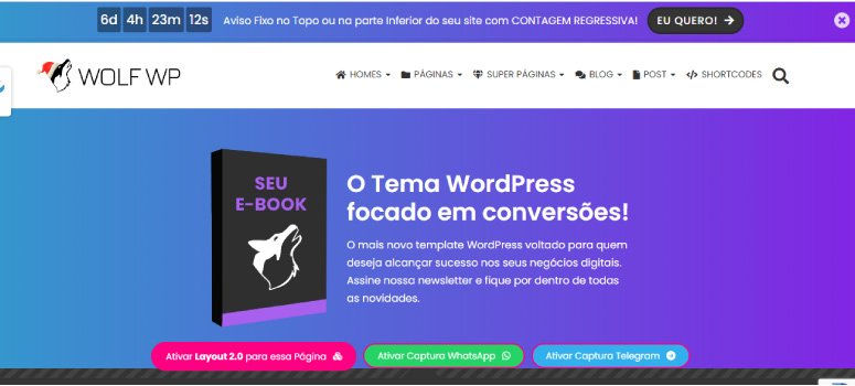 Tema para afiliados e blogueiros wolf wp