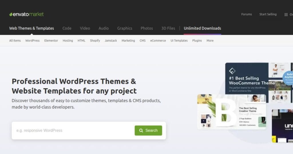 Comprar tema wordpress na ThemeForest