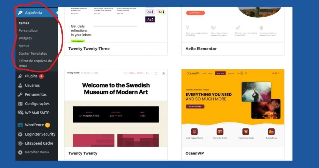 Como instalar um template e tema no wordpress