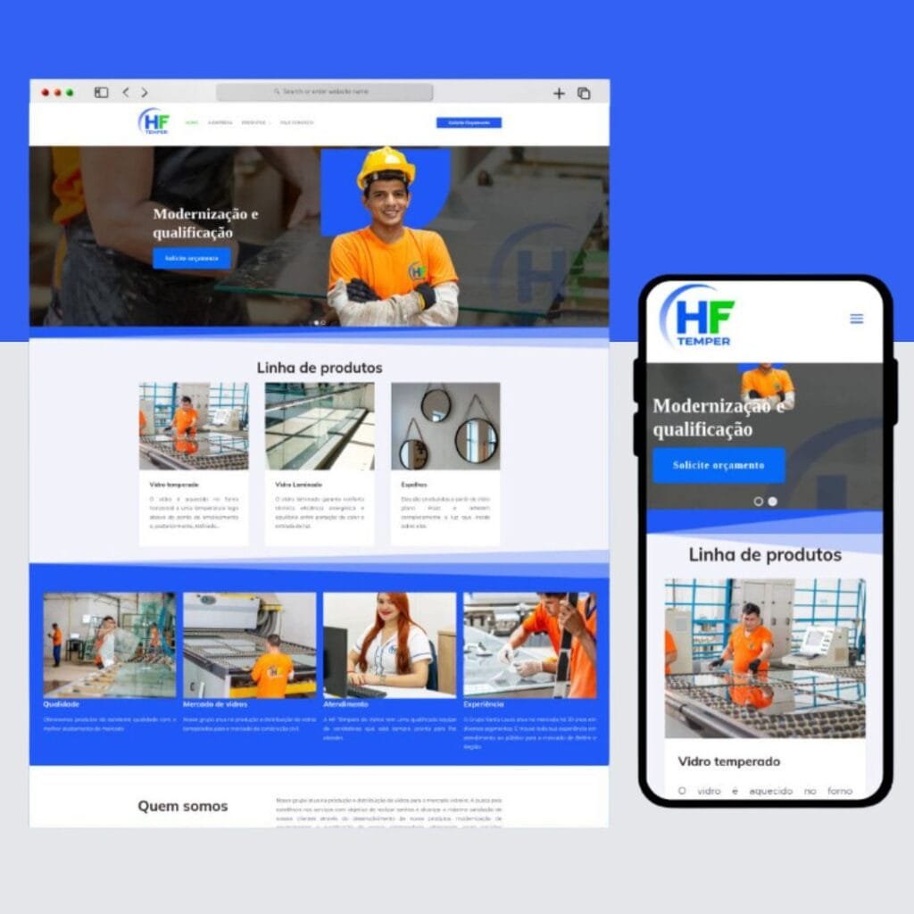 Site para fábrica de Vidros